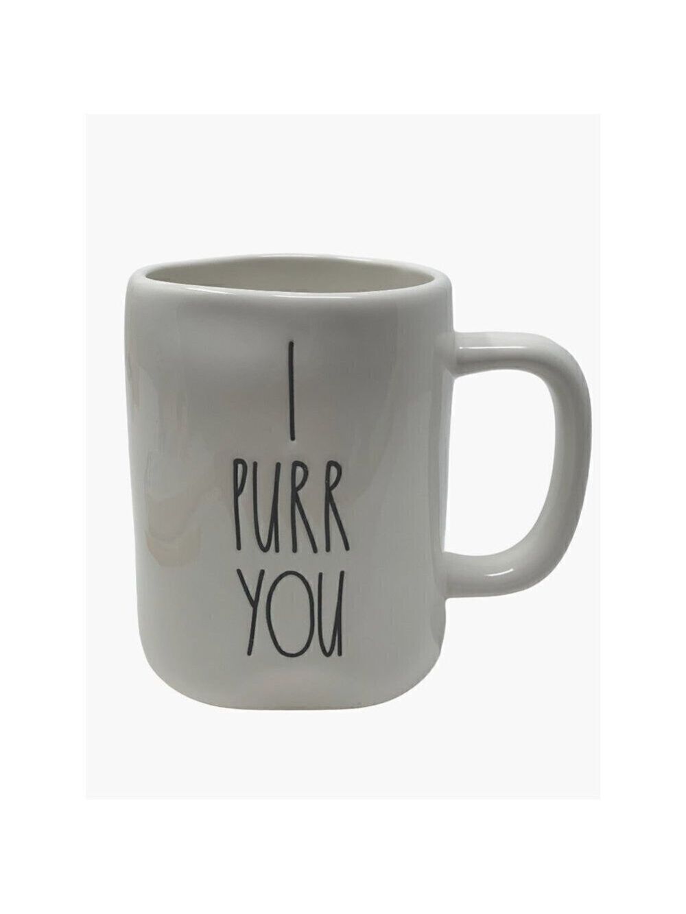 Rae Dunn Cat Coffee Mug Cup Ceramic White Black LL Farmhouse Cat Lover Gift